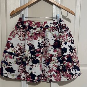 Express A-Line Skirt in Pink and Black Floral